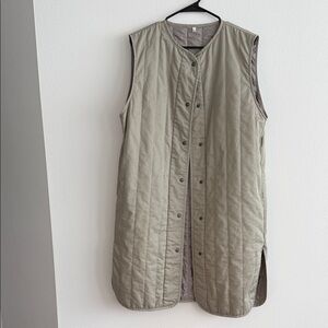 Muji Khaki Quilted Vest